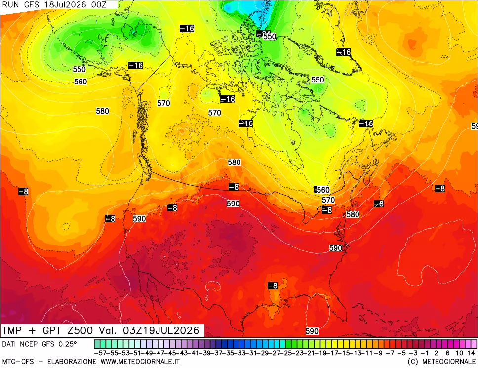 mappa 500 hPa Temp + GPT