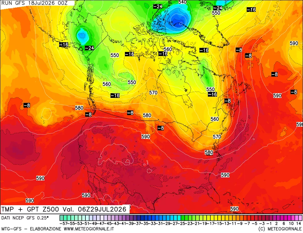 mappa 500 hPa Temp + GPT