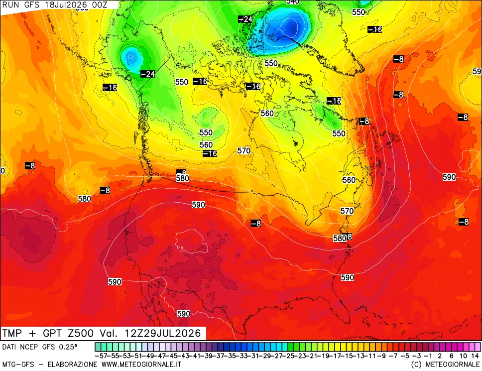 mappa 500 hPa Temp + GPT