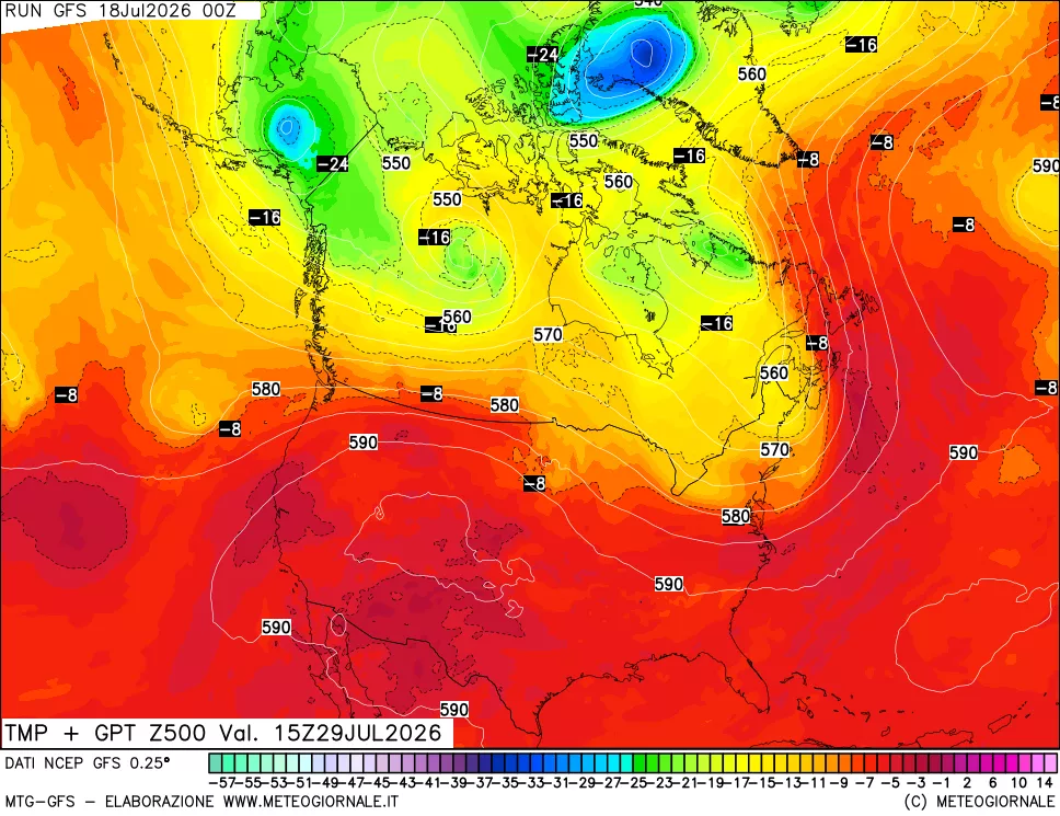 mappa 500 hPa Temp + GPT