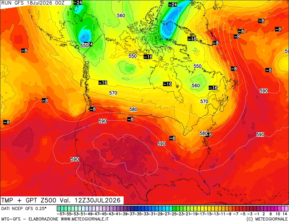 mappa 500 hPa Temp + GPT