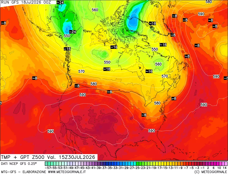mappa 500 hPa Temp + GPT
