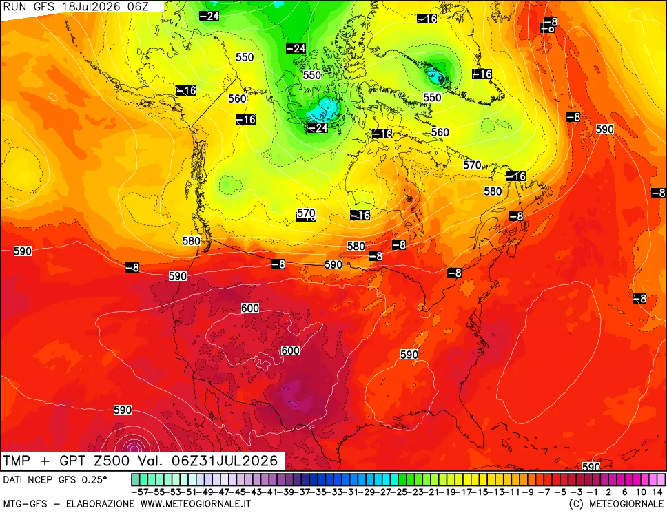 mappa 500 hPa Temp + GPT