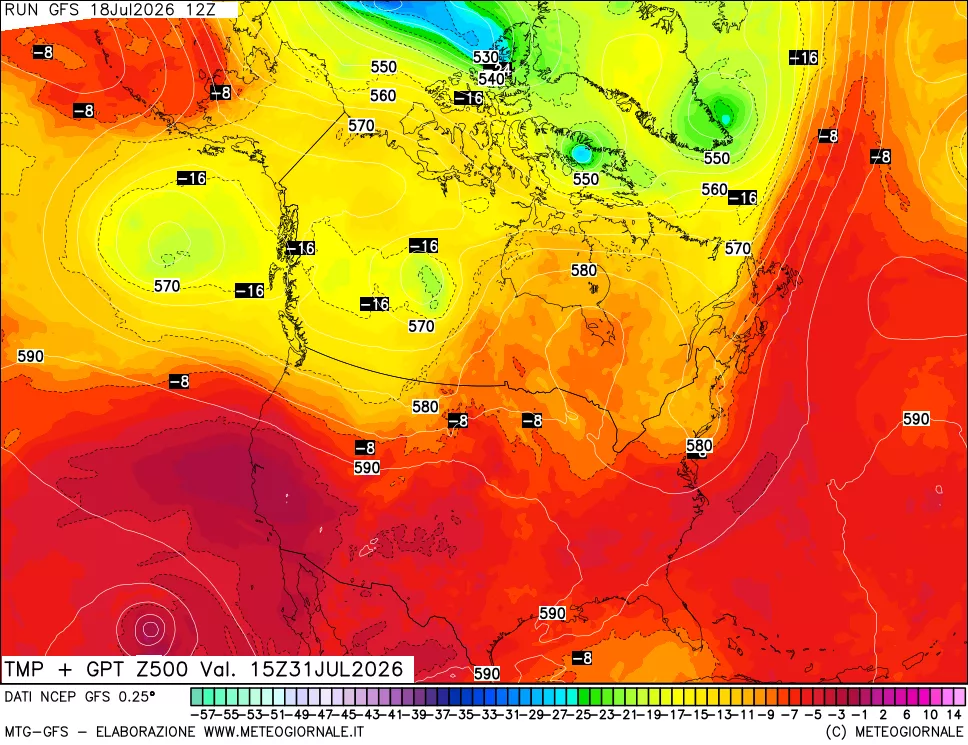 mappa 500 hPa Temp + GPT