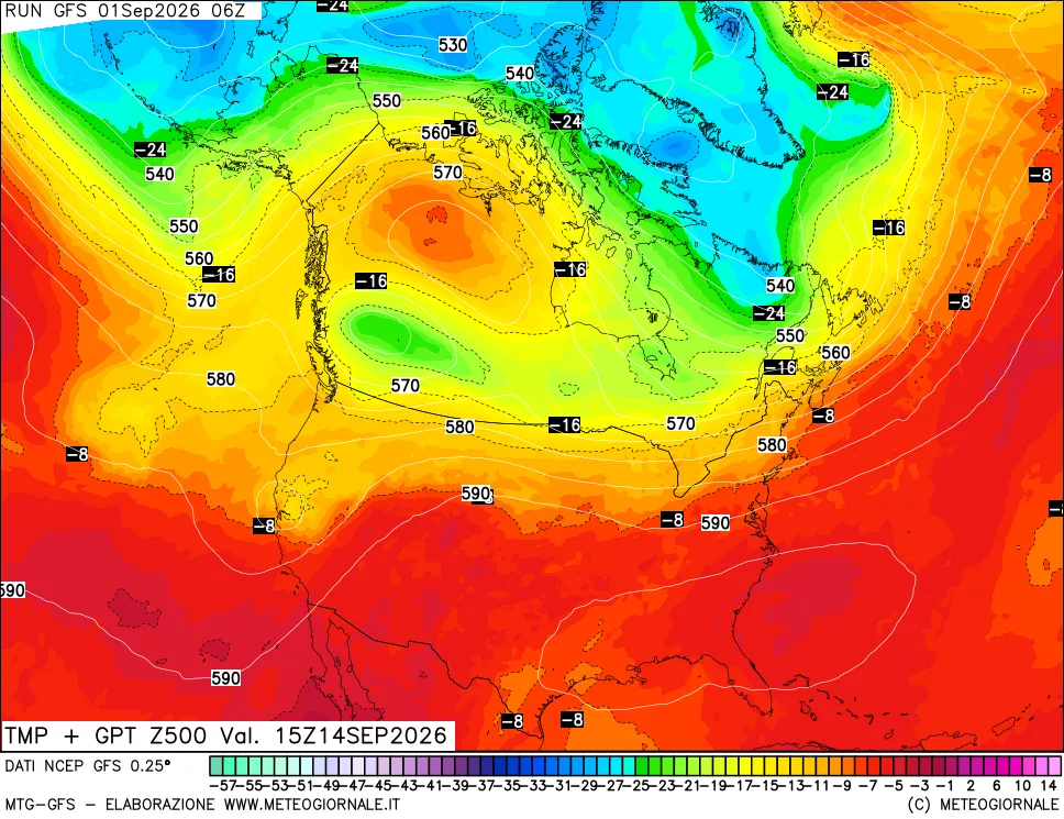 mappa 500 hPa Temp + GPT