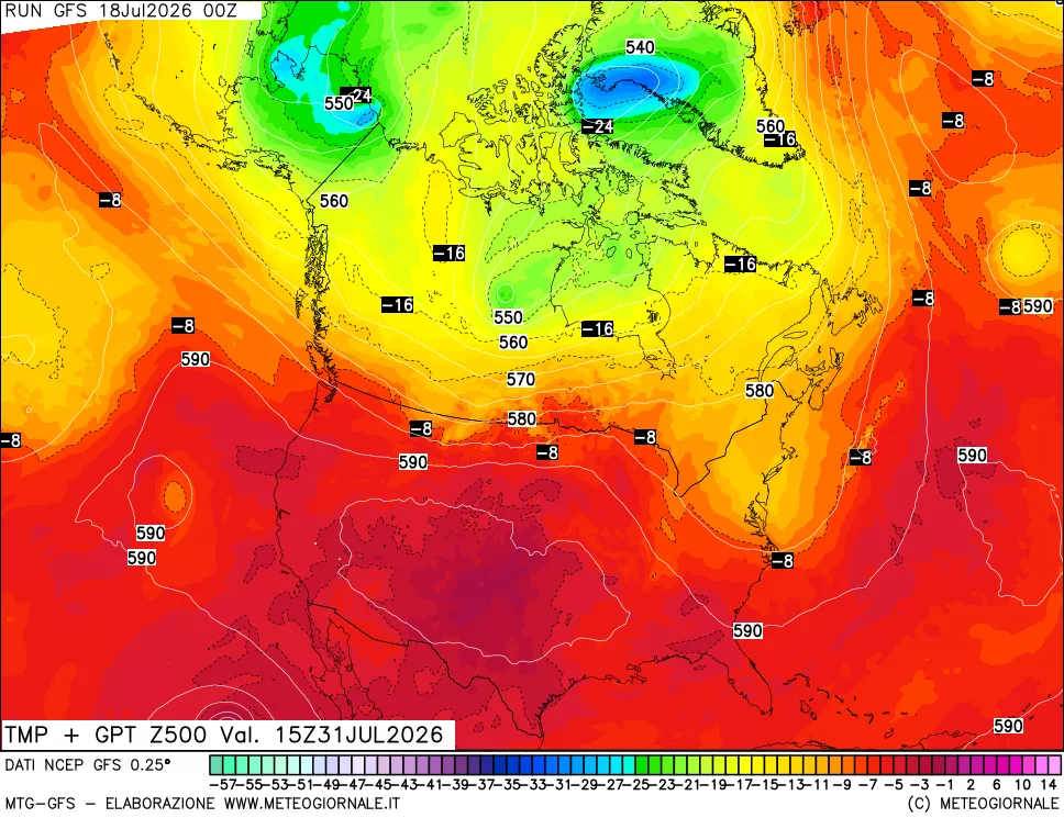 mappa 500 hPa Temp + GPT