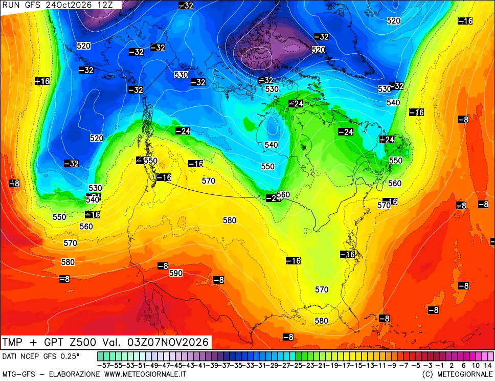 mappa 500 hPa Temp + GPT