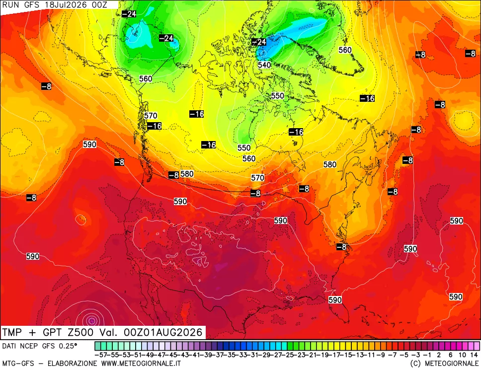 mappa 500 hPa Temp + GPT