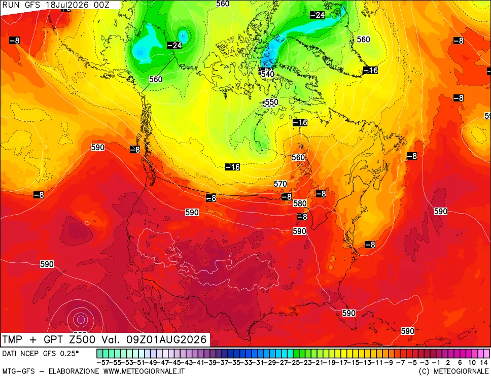 mappa 500 hPa Temp + GPT