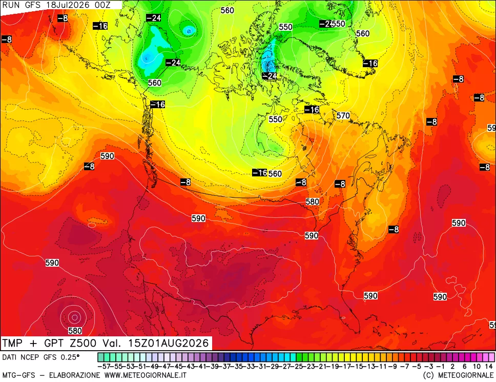 mappa 500 hPa Temp + GPT