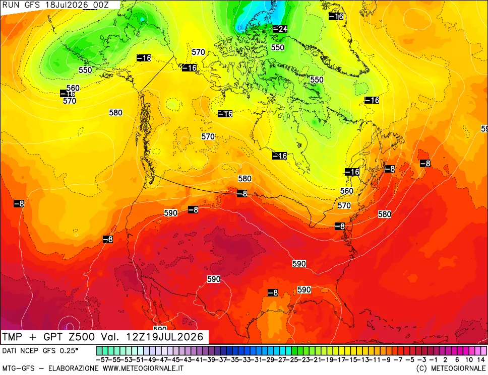 mappa 500 hPa Temp + GPT