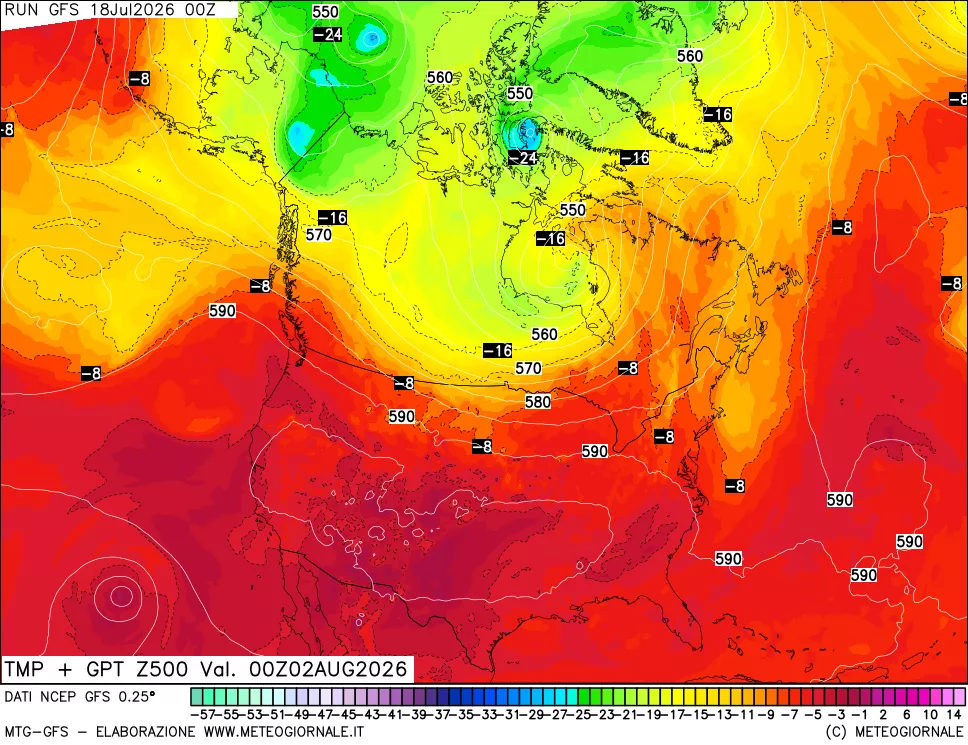 mappa 500 hPa Temp + GPT