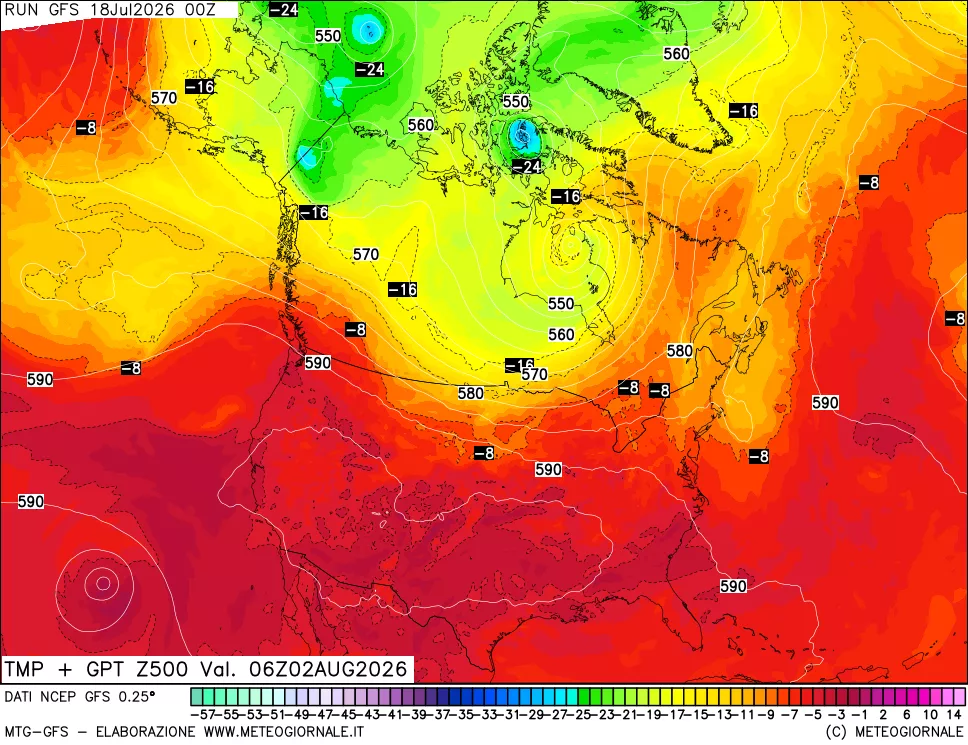 mappa 500 hPa Temp + GPT