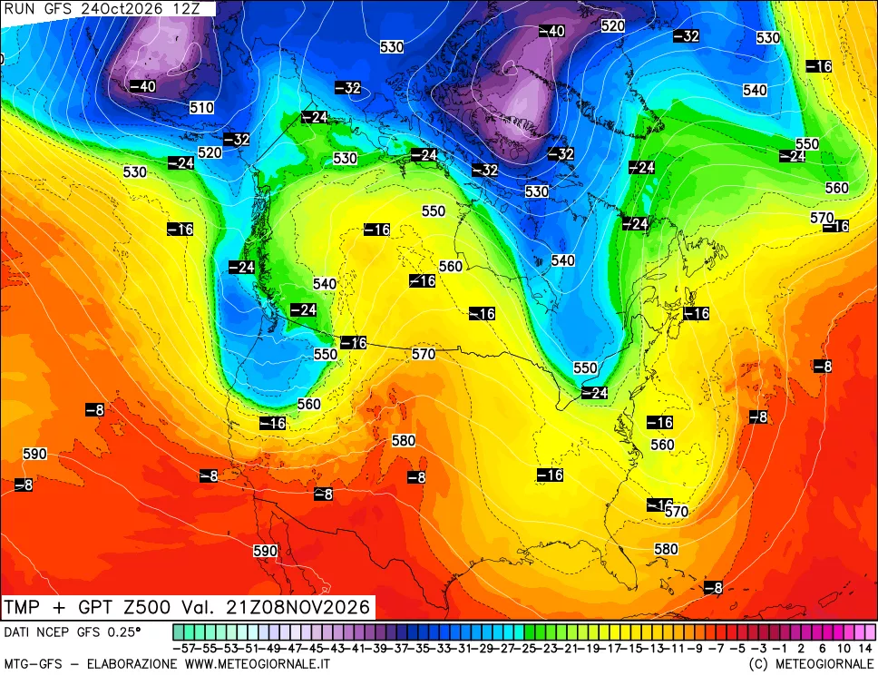 mappa 500 hPa Temp + GPT