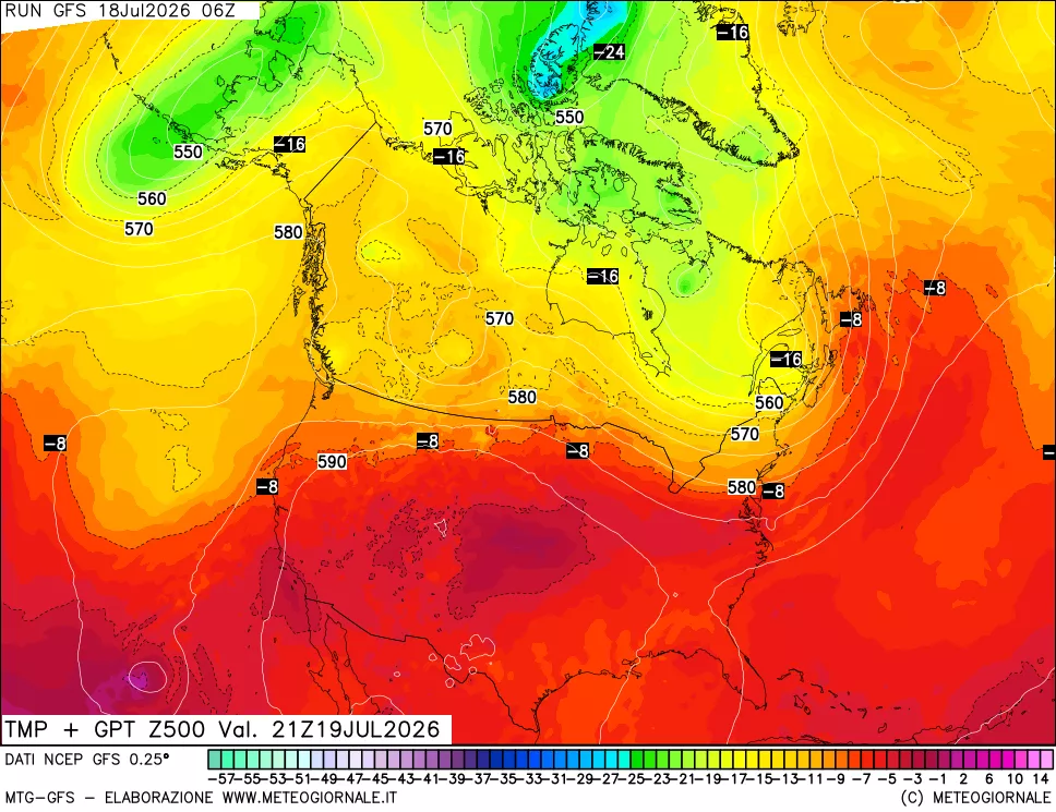 mappa 500 hPa Temp + GPT