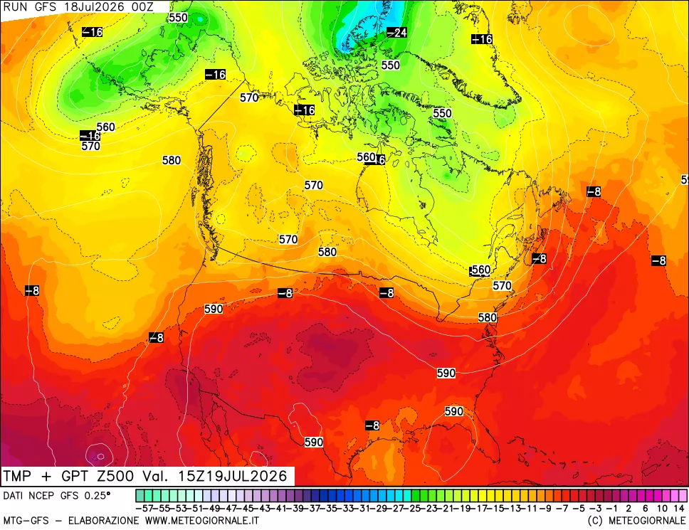 mappa 500 hPa Temp + GPT