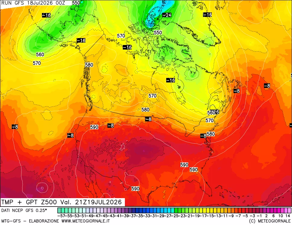 mappa 500 hPa Temp + GPT