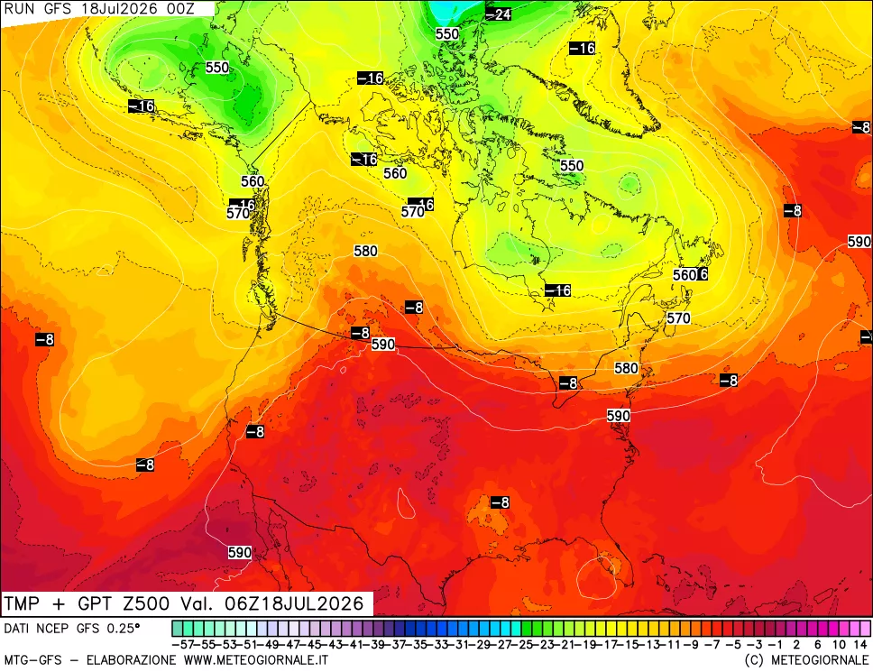 mappa 500 hPa Temp + GPT