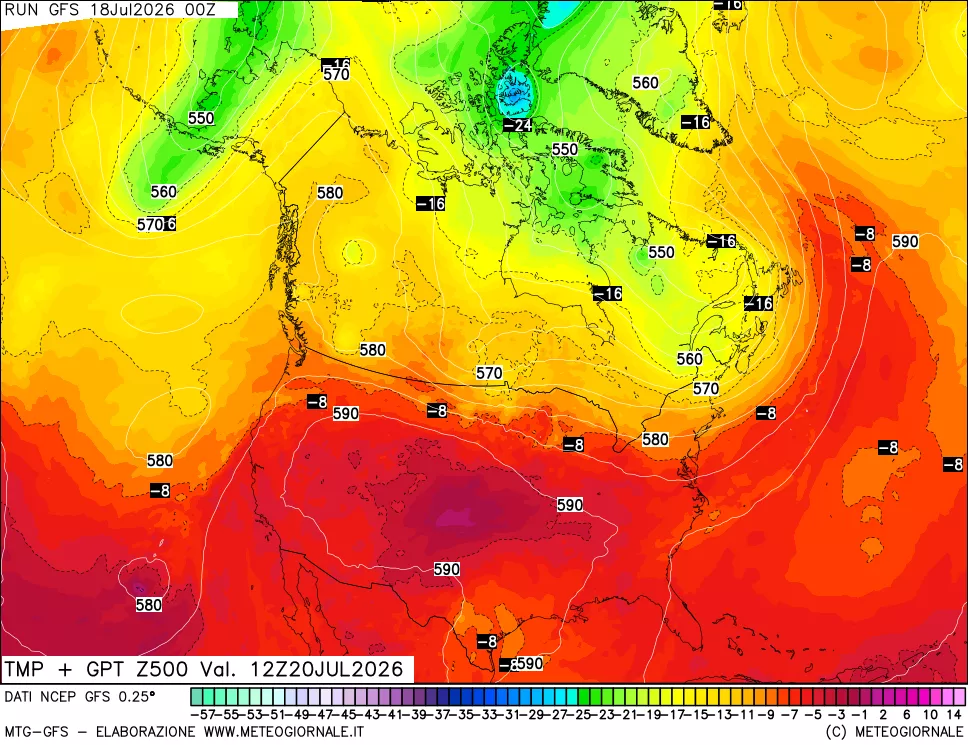 mappa 500 hPa Temp + GPT