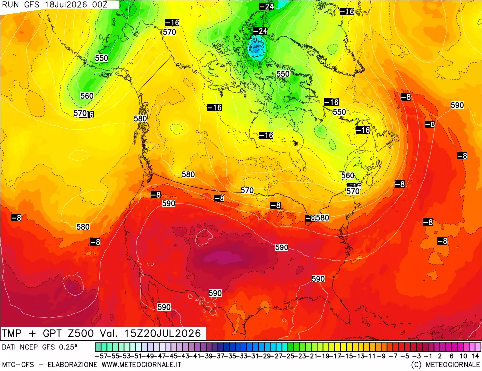 mappa 500 hPa Temp + GPT