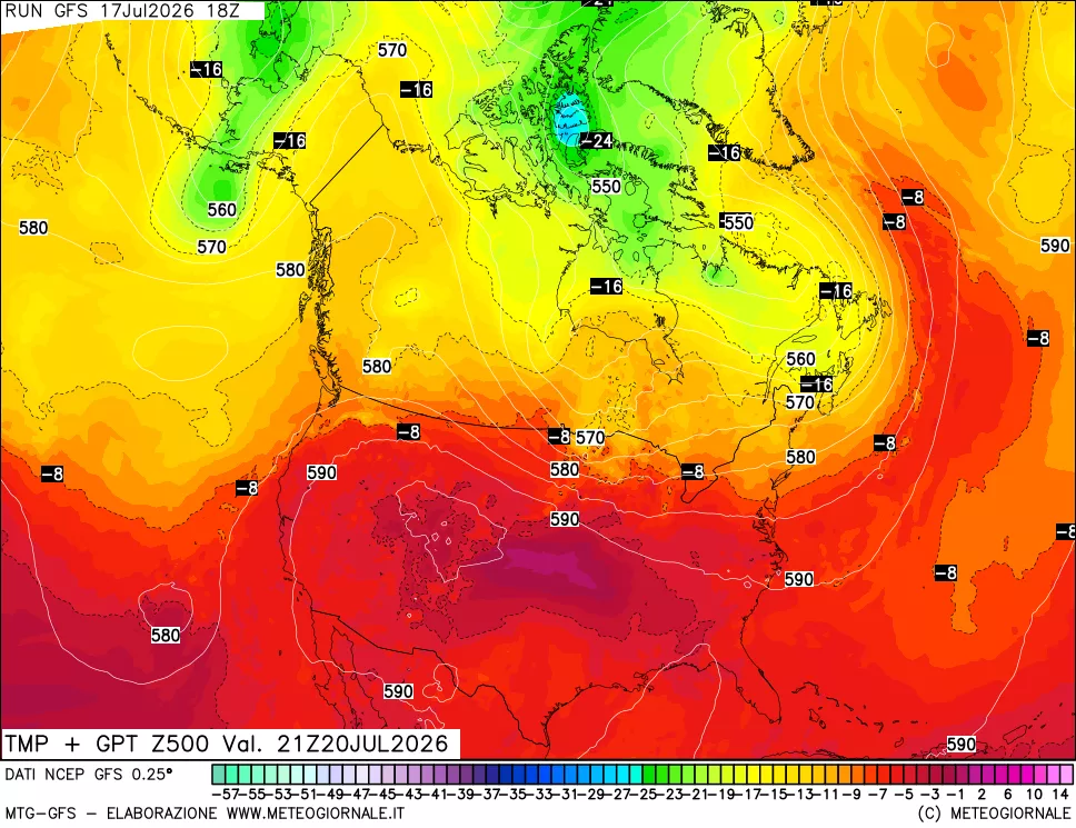mappa 500 hPa Temp + GPT