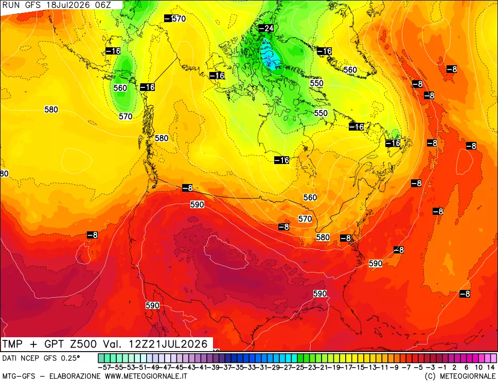 mappa 500 hPa Temp + GPT