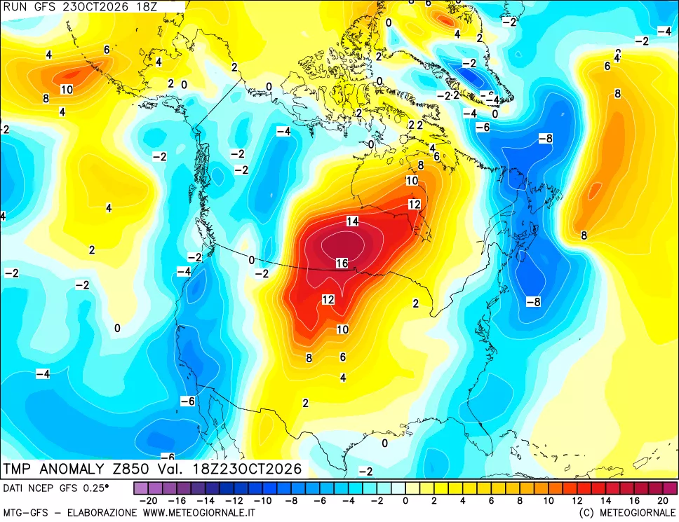 mappa 850 hPa Temp Anomaly vs Cli.No 1981-2010