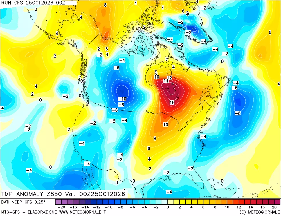 mappa 850 hPa Temp Anomaly vs Cli.No 1981-2010