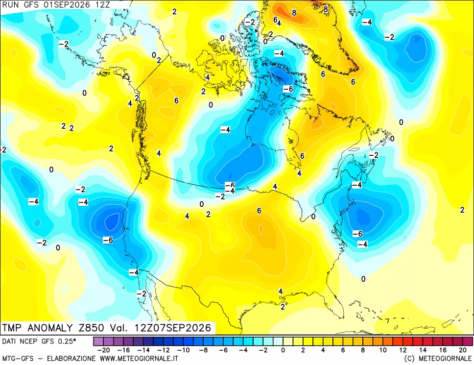 mappa 850 hPa Temp Anomaly vs Cli.No 1981-2010