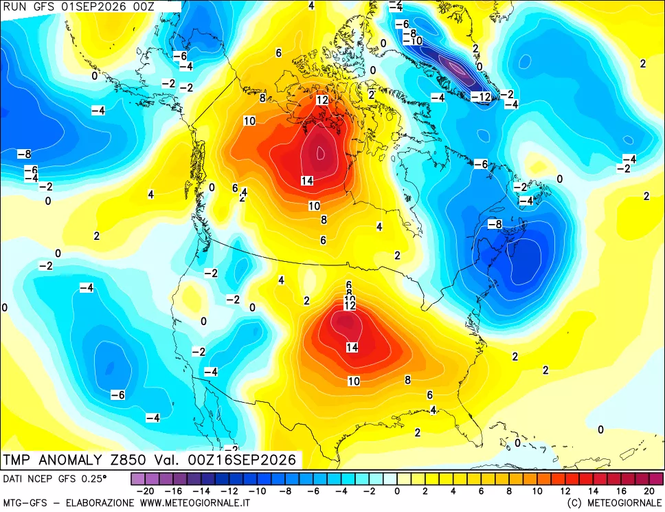 mappa 850 hPa Temp Anomaly vs Cli.No 1981-2010