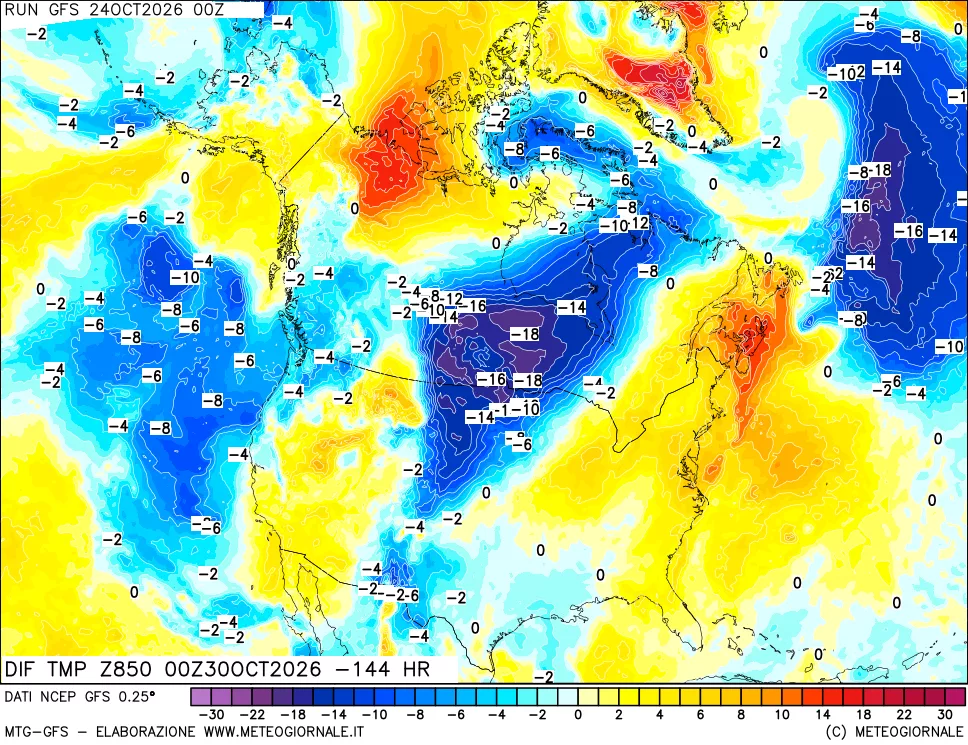 mappa 850 hPA Dif. Temp - Init