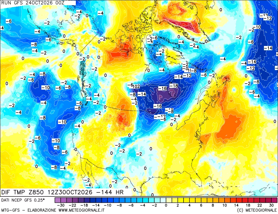 mappa 850 hPA Dif. Temp - Init