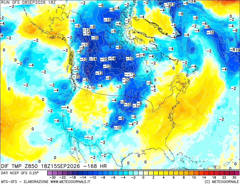 mappa 850 hPA Dif. Temp - Init