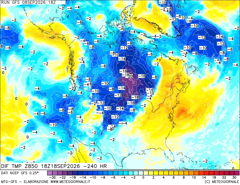 mappa 850 hPA Dif. Temp - Init