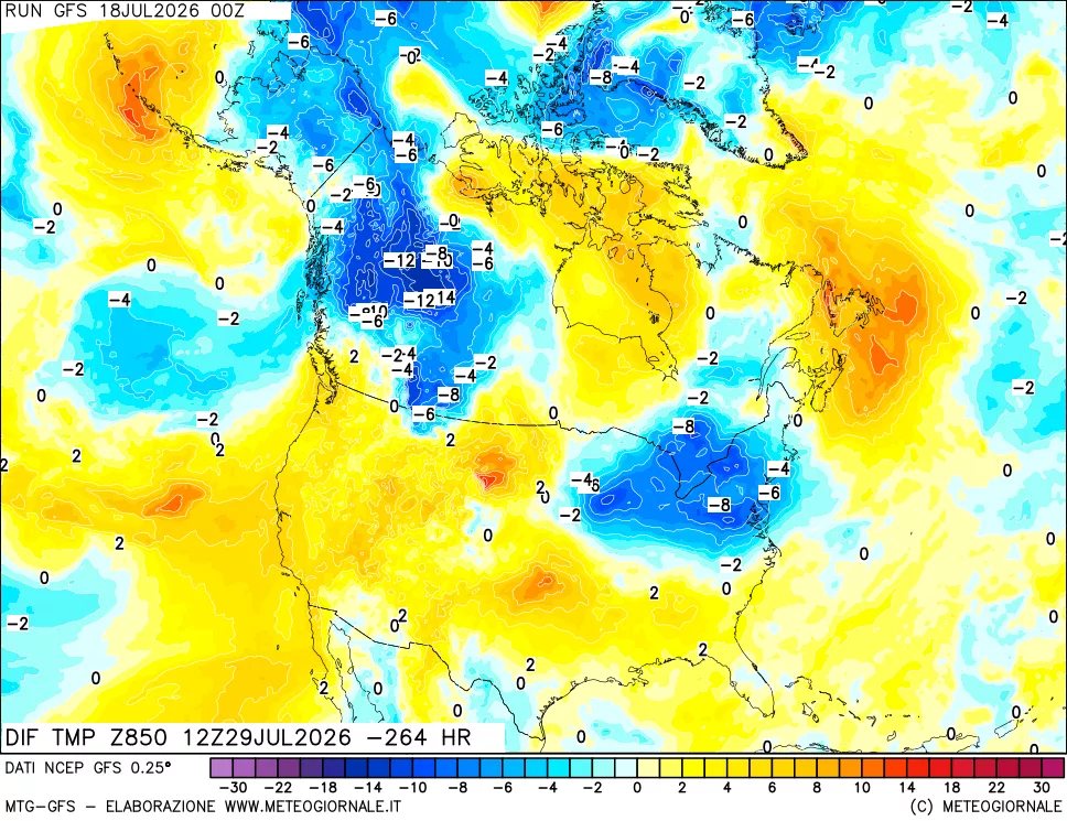 mappa 850 hPA Dif. Temp - Init