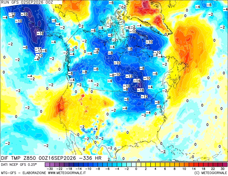mappa 850 hPA Dif. Temp - Init