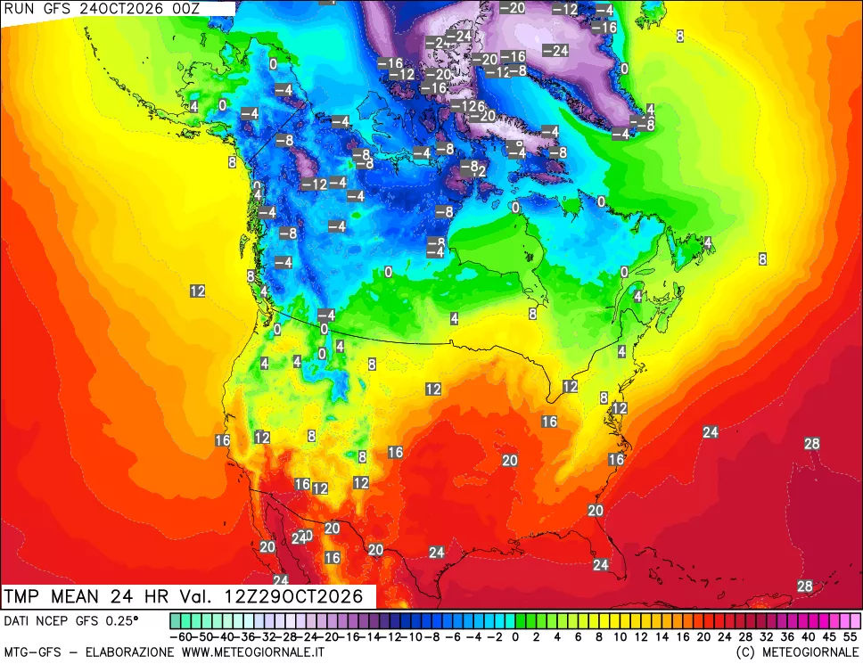 mappa Temperatura media 24 ore