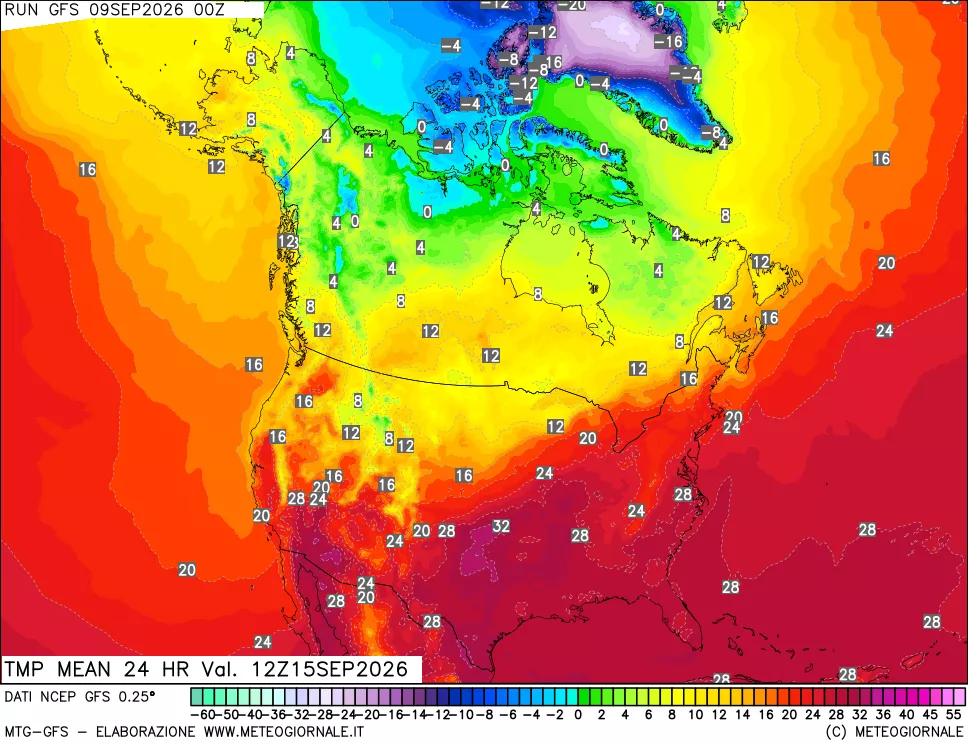 mappa Temperatura media 24 ore