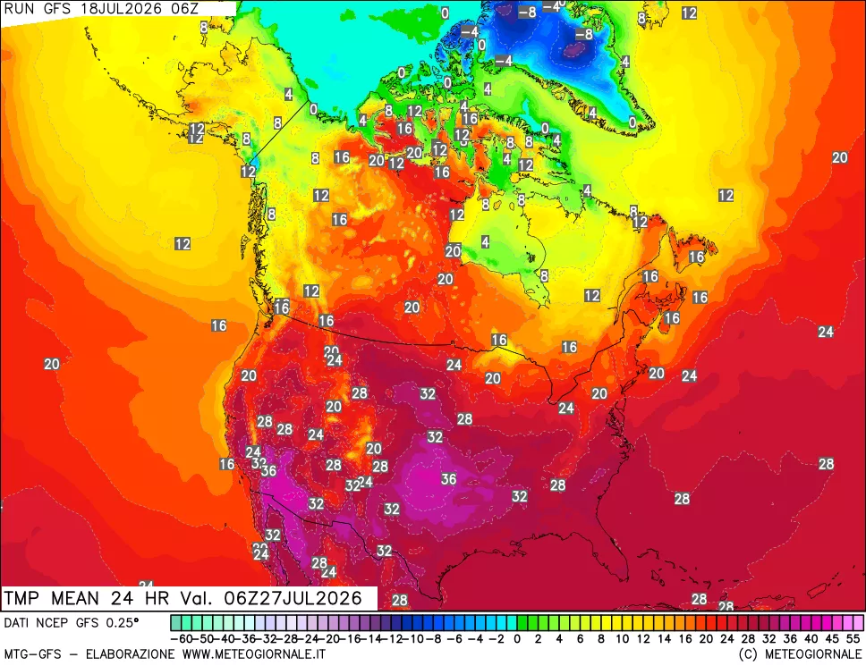 mappa Temperatura media 24 ore