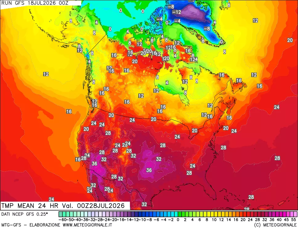 mappa Temperatura media 24 ore