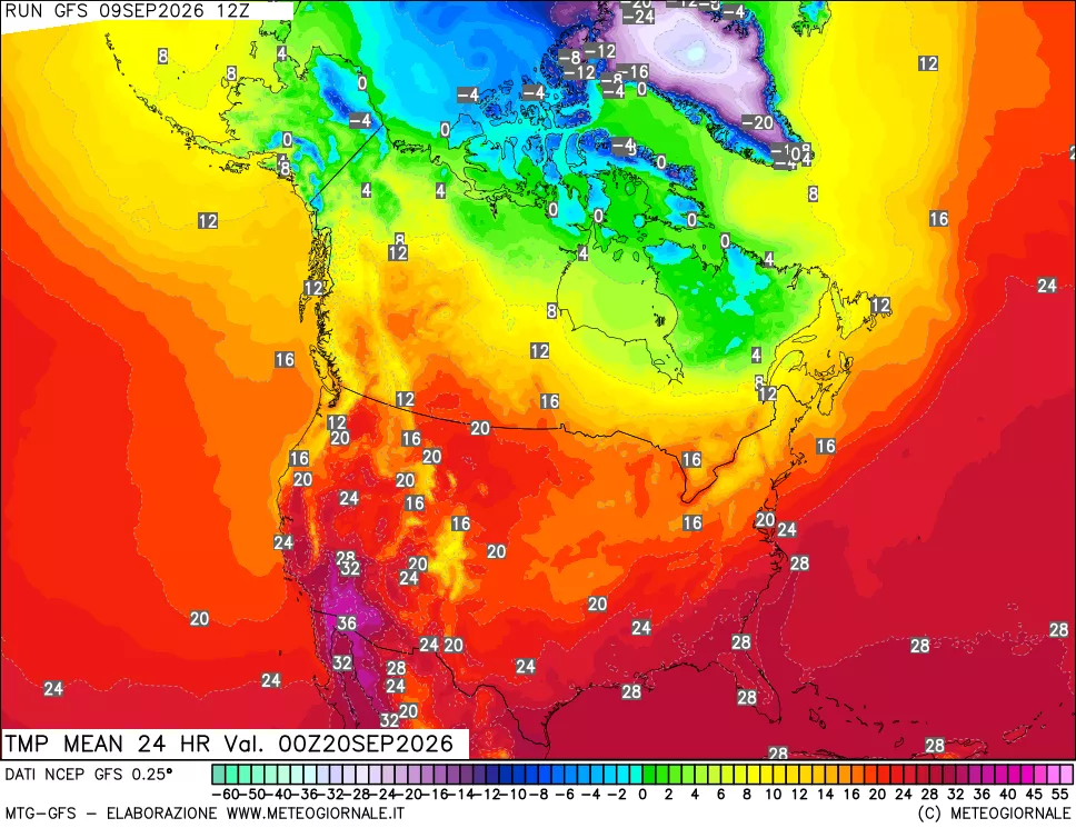 mappa Temperatura media 24 ore