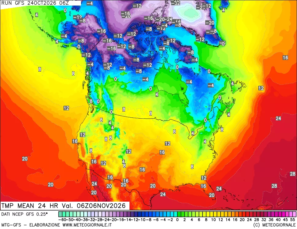 mappa Temperatura media 24 ore
