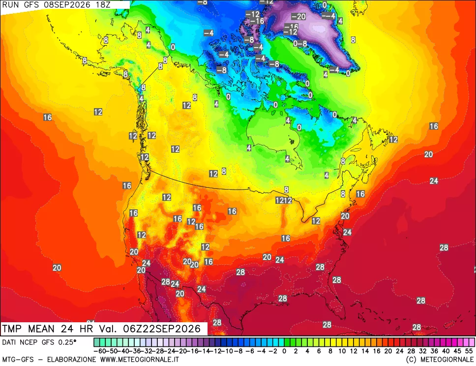 mappa Temperatura media 24 ore