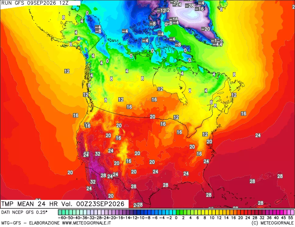 mappa Temperatura media 24 ore