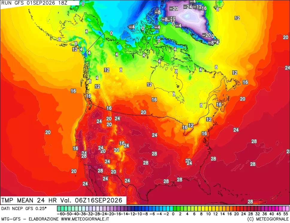 mappa Temperatura media 24 ore