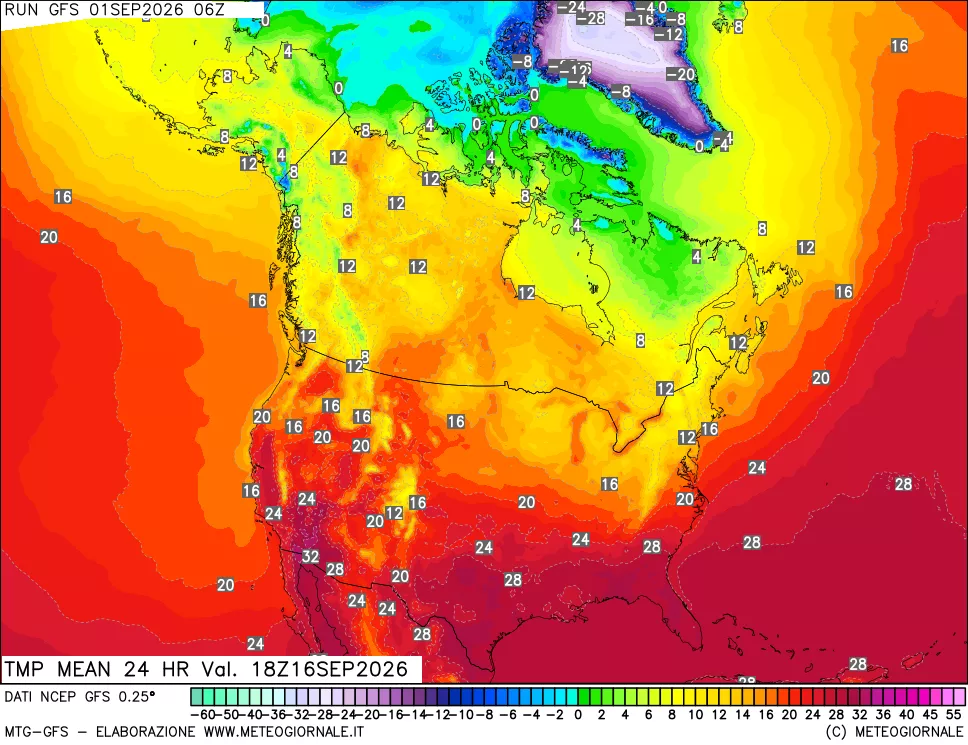 mappa Temperatura media 24 ore
