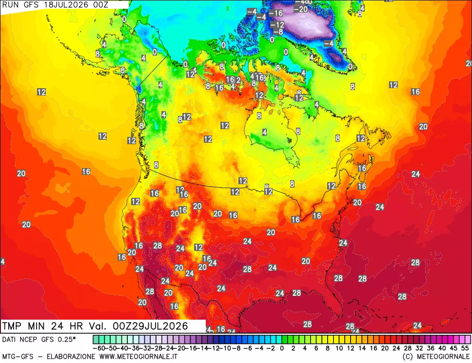 mappa Temperatura minima 24 ore