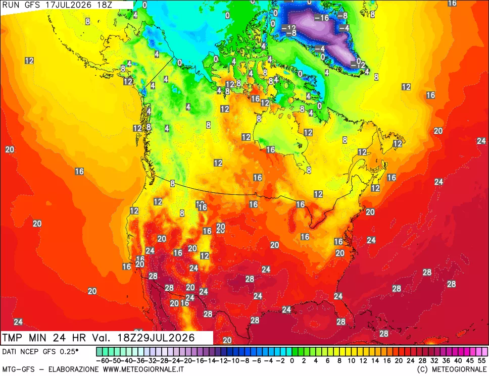 mappa Temperatura minima 24 ore