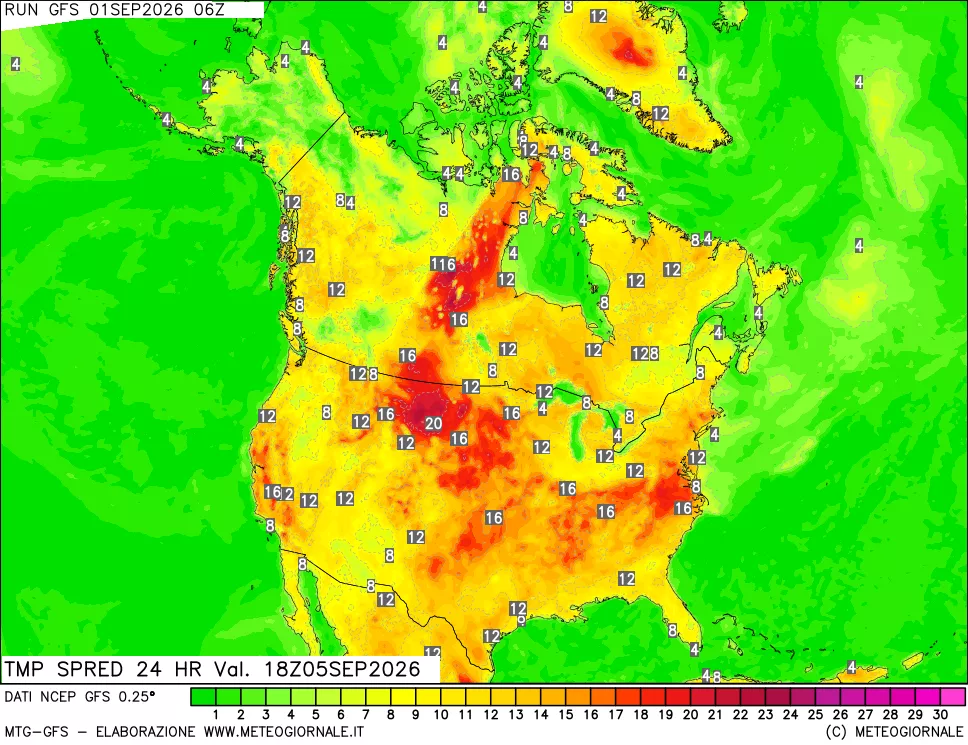 mappa Differenza TMax-TMin 24 ore