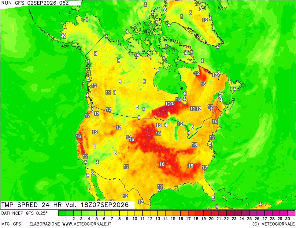 mappa Differenza TMax-TMin 24 ore